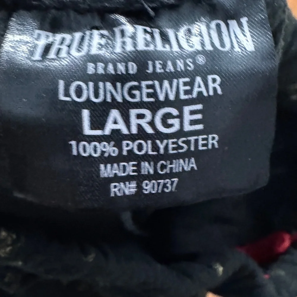 True Religion Black Joggers fleece pajamas with Gold Pattern size large